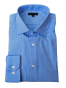 Blue long length shirt with Italian collar