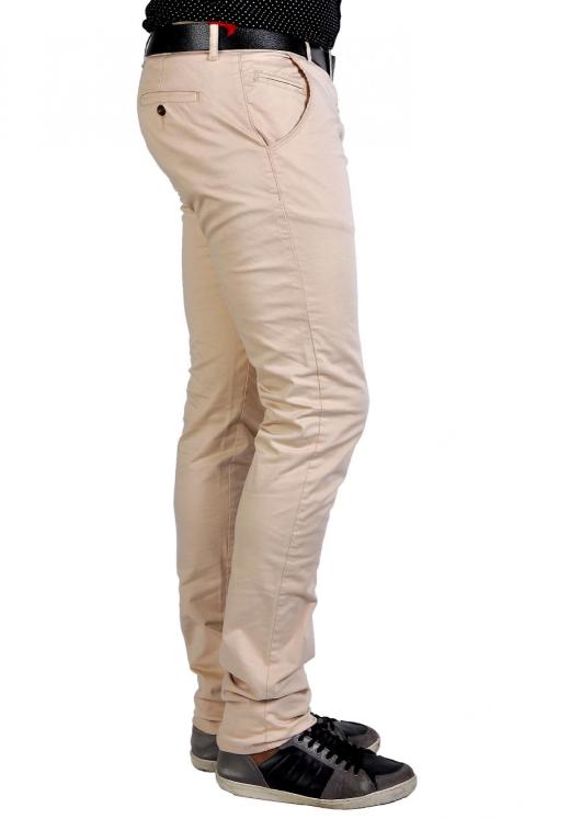 Pantalones chinos slim beige