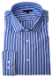 Camisa de rayas azules con largo largo