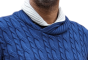 Suéter marino cuello chal largo